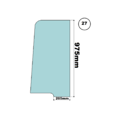 SZYBA LEWA BOCZNA W DRZWI YANMAR KOBELCO - nr części: YP-172A59-69160, 172A5969160