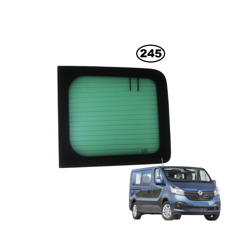 SZYBA TYLNA PRAWA W DRZWI FIAT TALENTO, NISSAN NV-300, OPEL VIVARO II, RENAULT TRAFIC III - nr części: 6000618523