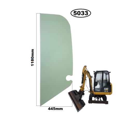 SZYBA LEWA BOCZNA Z TYŁU CAT, WACKER NEUSON - nr części: 376-2078