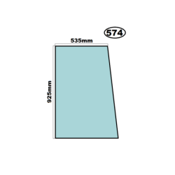 SZYBA LEWA PRAWA BOCZNA W DRZWI GÓRNA JCB - nr części: 827/80372, 827/80373