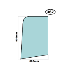 SZYBA LEWA BOCZNA GÓRNA DRZWI CAT - nr części: 250-1012, 2501012