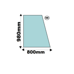 SZYBA BOCZNA DRZWI GÓRNA LEWA PRAWA JCB, JCB FASTRAC - nr części: 827/30281, 827/30282, 827/20266, 827/20267