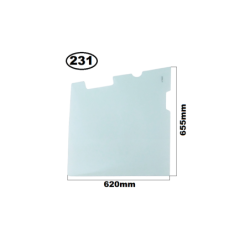 SZYBA LEWA DOLNA W DRZWI KUBOTA - nr części: RG158-46940, RG15846940, RG158-4694-0