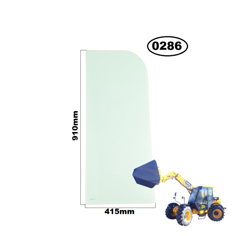 SZYBA BOCZNA ZA DRZWIAMI LEWA JCB - nr części: 827/30518, 82730518