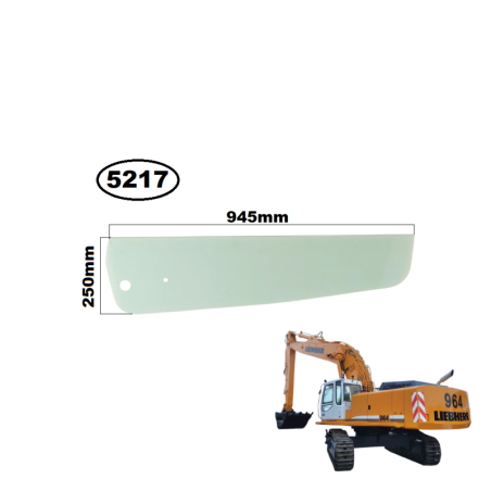 SZYBA LEWA DOLNA W DRZWI LIEBHERR - nr części: 5009626, 5007168