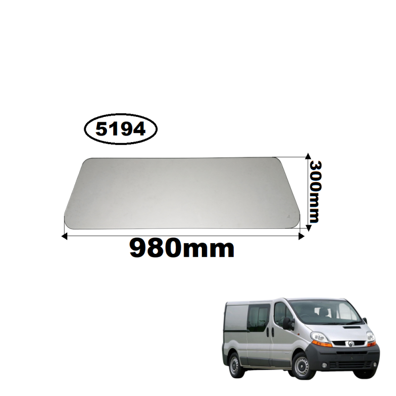 SZYBA TYLNA KABINY / ŚCIANY GRODZIOWEJ OPEL VIVARO I/II, RENAULT TRAFIC II/III, NISSAN PRIMASTAR - ZABUDOWA HOLENDERSKA