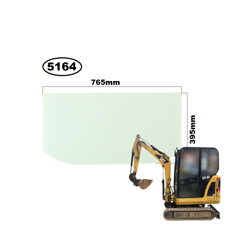 SZYBA PRZEDNIA DOLNA CAT 301.6C, 301.8C, 302.5C - nr części: 249-0193, 2490193