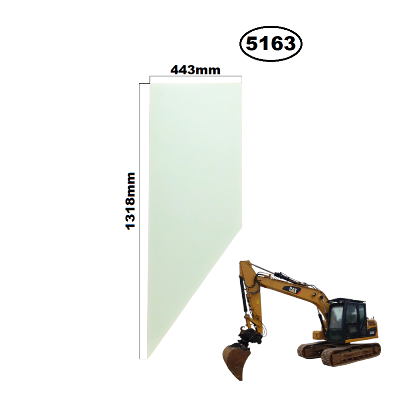 SZYBA BOCZNA ZA DRZWIAMI CAT, SOILMEC, MOROOKA - nr części: 340-6625, 3406625