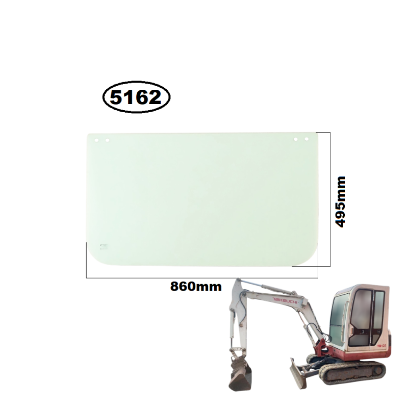 SZYBA PRZEDNIA DOLNA YANMAR, TAKEUCHI - nr części: 03786-01610, 3786-01610, 378601610