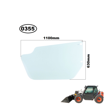 SZYBA LEWA DOLNA W DRZWI BOBCAT, MASSEY FERGUSON - nr części: 4235679M1, 6908791