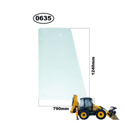 SZYBA BOCZNA LEWA ZA DRZWI JCB - KABINA P21 - nr części: 827/80248, 82780248