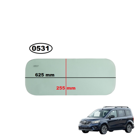 SZYBA TYLNA GRODZIOWA MERCEDES CITAN W415, RENAULT KANGOO II, RENAULT GRAND KANGOO - nr części: 8200447586, 4157110010