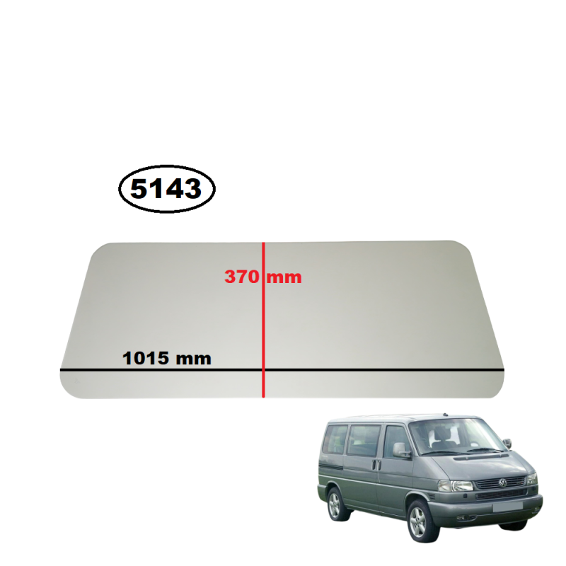 SZYBA TYLNA KABINY / ŚCIANY GRODZIOWEJ VOLKSWAGEN TRANSPORTER T4 - ZABUDOWA HOLENDERSKA