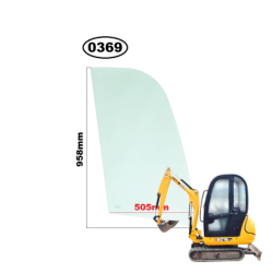SZYBA STAŁA PRAWA BOCZNA Z PRZODU JCB - nr części: 827/80314, 332/G0015, 332G0015, 82780314, 82780087, 827/80087